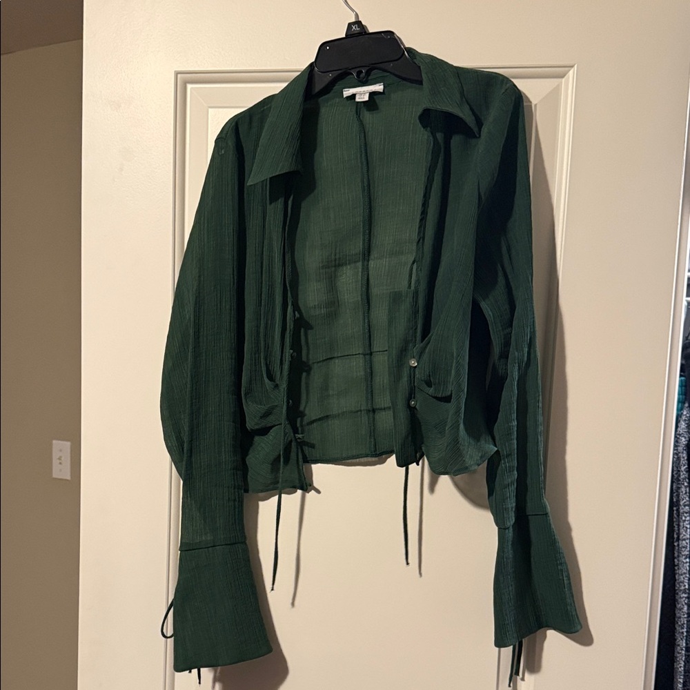 Topshop Dark Green Women's Blazer